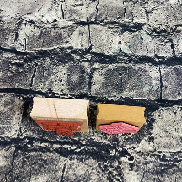 Embossing Arts Easter Sentiment Decorated Bunny Eggs Rubber Stamp Wood - Picture 2 of 8